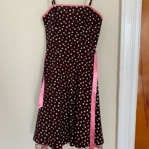 Retro strapless polka dot dress